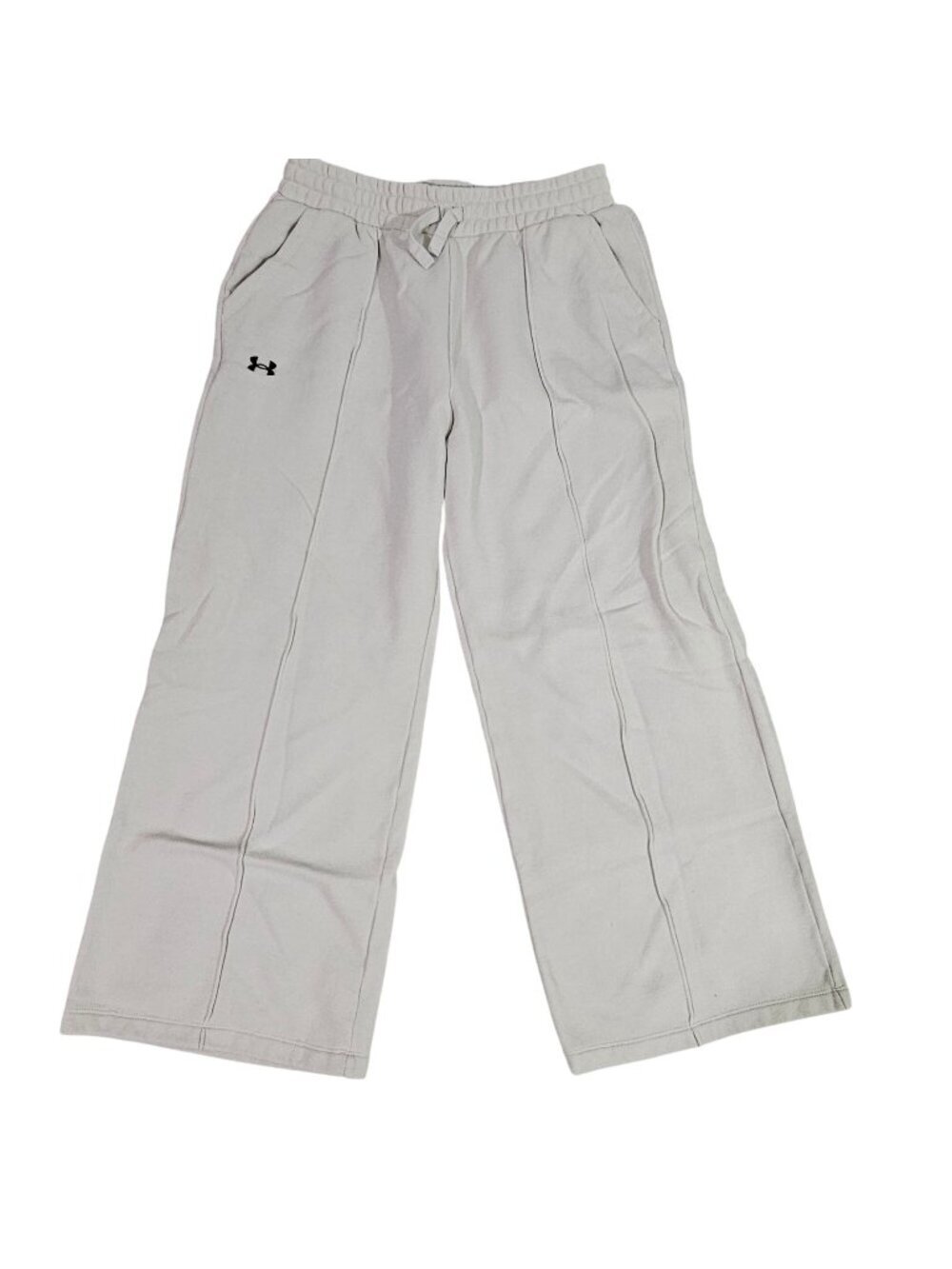 Under Armour Gray White Rival Fleece Lined Athletic Sweatpants Size M